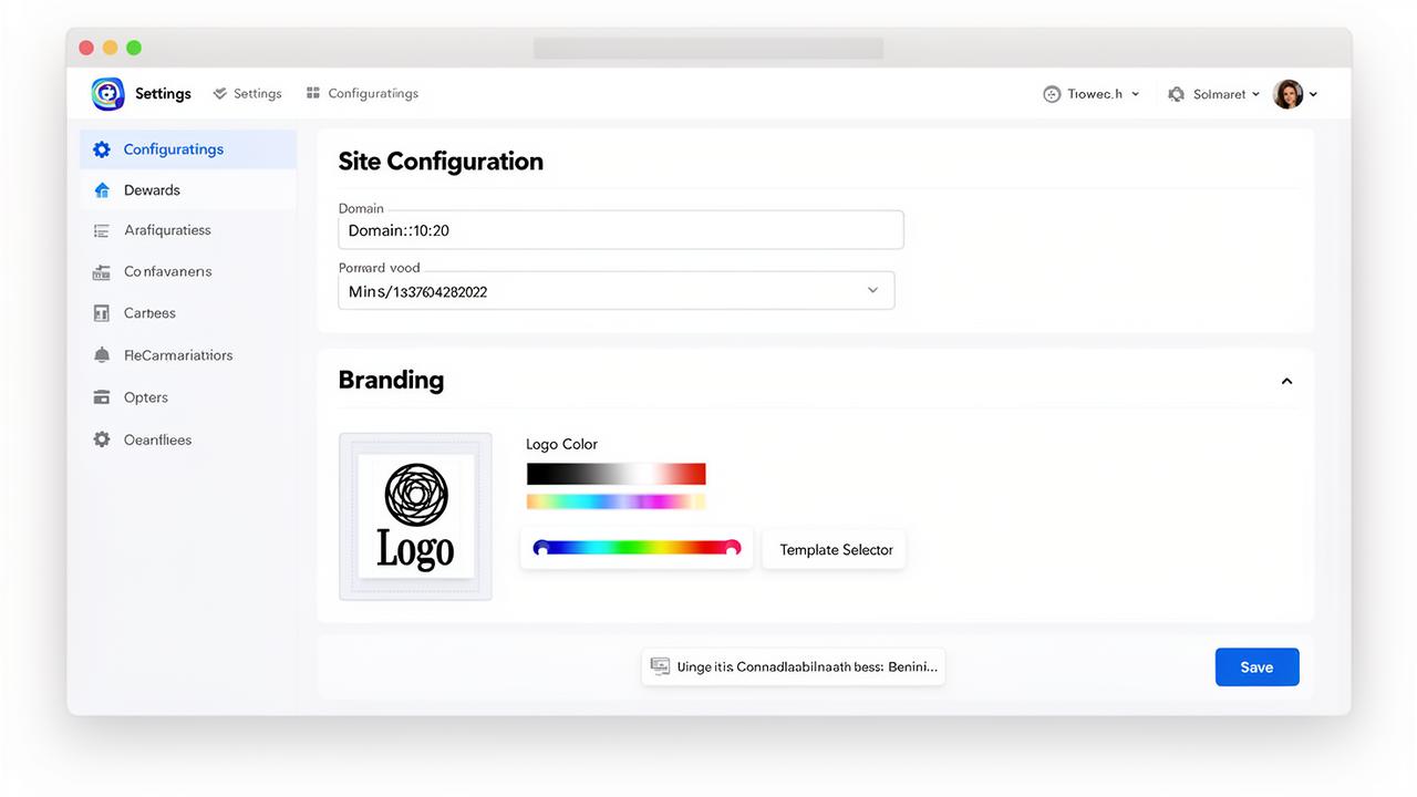 Configuração do site